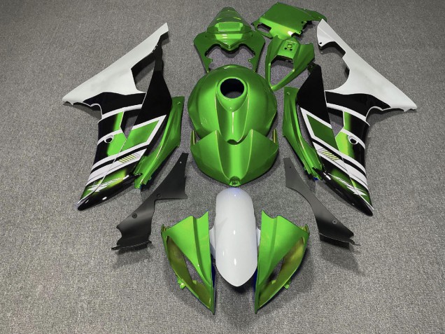Online 2008-2016 Yamaha R6 Fairings - Green Black and White OEM Style Online 2008-2016 Yamaha R6 Fairings - Green Black and White OEM Style