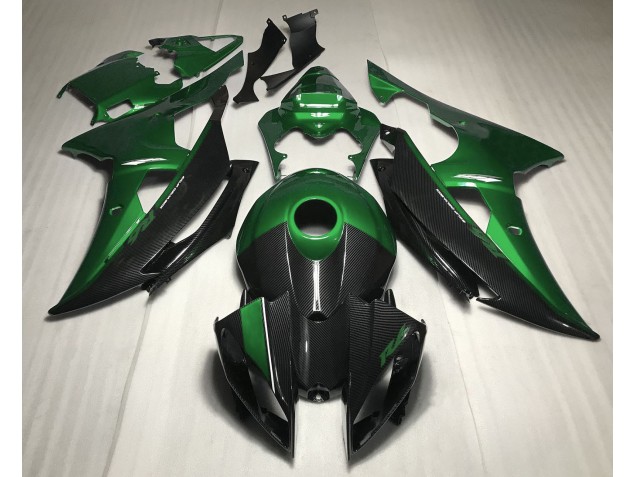 Online 2008-2016 Yamaha R6 Fairings - Green w Carbon Style Online 2008-2016 Yamaha R6 Fairings - Green w Carbon Style