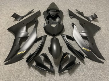 Online 2008-2016 Yamaha R6 Fairings - Matte Black with Gold Logo