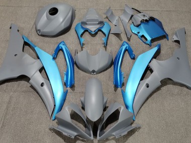 Online 2008-2016 Yamaha R6 Fairings - Matte Grey & Sky Blue