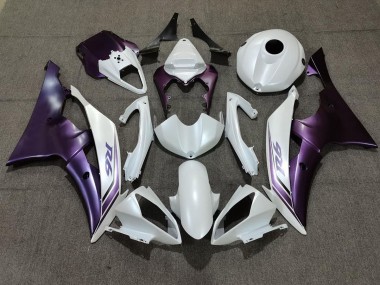 Online 2008-2016 Yamaha R6 Fairings - Matte White and Purple