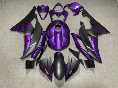 Online 2008-2016 Yamaha R6 Fairings - Purple and Matte Black & Logos