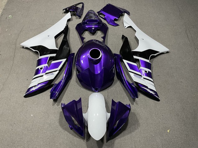 Online 2008-2016 Yamaha R6 Fairings - Purple Black and White OEM Style