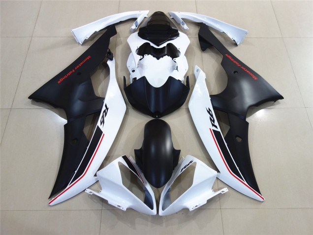 Online 2008-2016 Yamaha R6 Fairings - White with Black Custom OEM Style Online 2008-2016 Yamaha R6 Fairings - White with Black Custom OEM Style