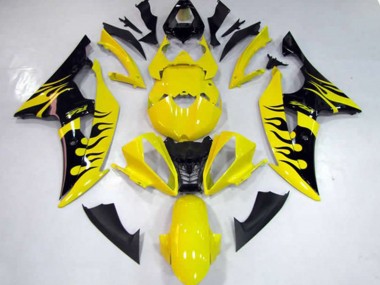Online 2008-2016 Yamaha R6 Fairings - Yellow Flame