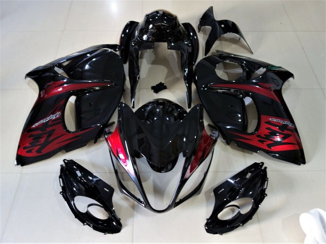 Online 2008-2019 Suzuki GSXR 1300 Fairings - Gloss Black & Candy Red Online 2008-2019 Suzuki GSXR 1300 Fairings - Gloss Black & Candy Red