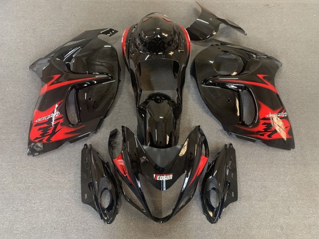 Online 2008-2019 Suzuki GSXR 1300 Fairings - Gloss Black with Red logos
