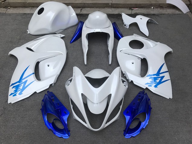 Online 2008-2019 Suzuki GSXR 1300 Fairings - Gloss White & Blue