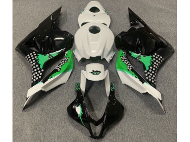 Online 2009-2012 Honda CBR600RR Fairings - Gloss White & Green Splatter