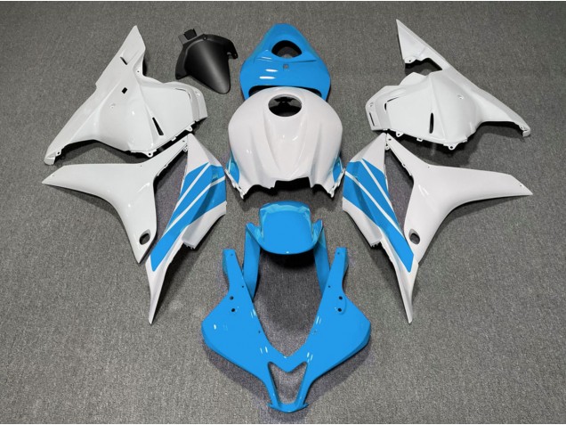 Online 2009-2012 Honda CBR600RR Fairings - Light Blue and White Side Stripe Online 2009-2012 Honda CBR600RR Fairings - Light Blue and White Side Stripe