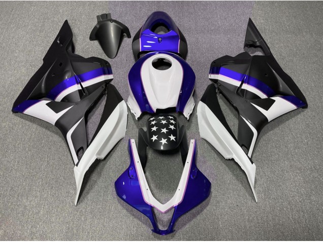 Online 2009-2012 Honda CBR600RR Fairings - Matte Black and Dark Blue Star Online 2009-2012 Honda CBR600RR Fairings - Matte Black and Dark Blue Star