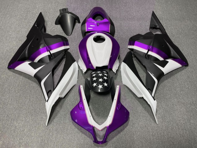 Online 2009-2012 Honda CBR600RR Fairings - Matte Black and Purple Star