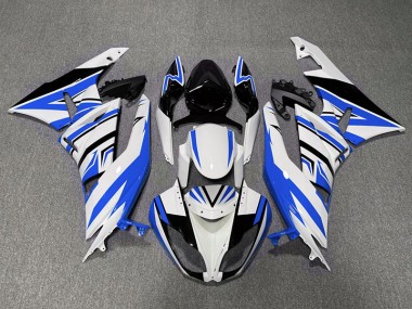 Online 2009-2012 Kawasaki ZX6R Fairings - Blue White and Black Zag