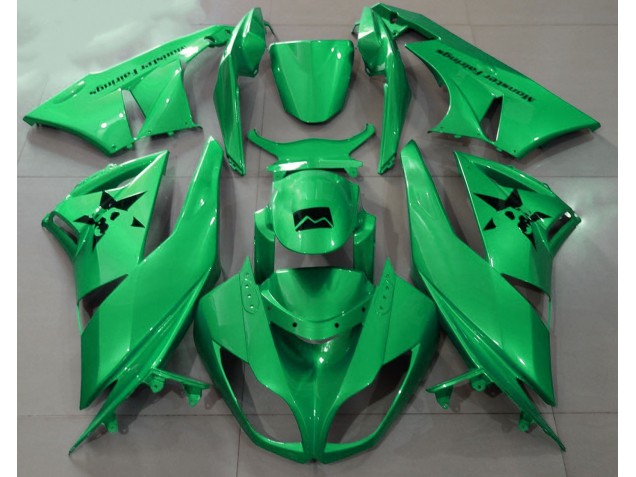 Online 2009-2012 Kawasaki ZX6R Fairings - Gloss Green & Custom Logos