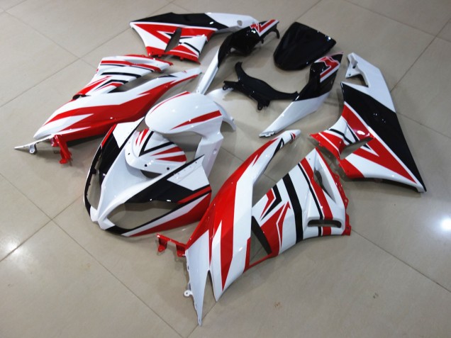 Online 2009-2012 Kawasaki ZX6R Fairings - Red White Zagg