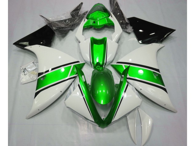 Online 2009-2012 Yamaha R1 Fairings - Gloss White and Metallic Green
