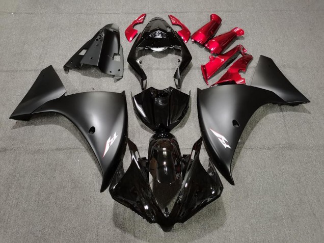 Online 2009-2012 Yamaha R1 Fairings - Matte Black and Red Online 2009-2012 Yamaha R1 Fairings - Matte Black and Red