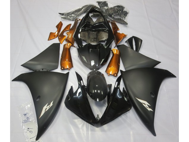 Online 2009-2012 Yamaha R1 Fairings - Matte Black & Orange