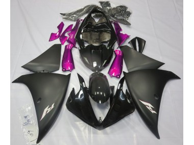 Online 2009-2012 Yamaha R1 Fairings - Matte Black & Pink