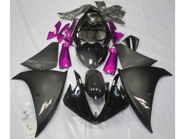 Online 2009-2012 Yamaha R1 Fairings - Matte Black & Pink Online 2009-2012 Yamaha R1 Fairings - Matte Black & Pink