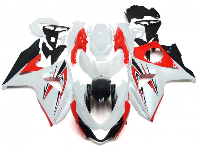 Online 2009-2016 Suzuki GSXR 1000 Fairings - Gloss Red with White and black Custom Style