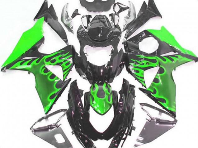 Online 2009-2016 Suzuki GSXR 1000 Fairings - Green Flame Online 2009-2016 Suzuki GSXR 1000 Fairings - Green Flame