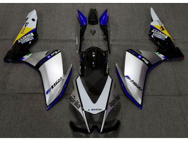 Online 2010-2015 Aprilia RSV4 1000 Fairings - Silver Pirelli & Blue