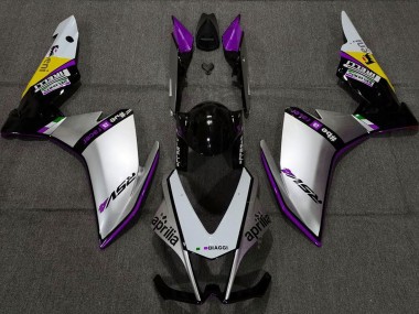 Online 2010-2015 Aprilia RSV4 1000 Fairings - Silver Pirelli & Purple