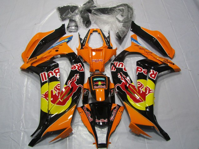 Online 2011-2015 Kawasaki ZX10R Fairings - Orange Red bull Online 2011-2015 Kawasaki ZX10R Fairings - Orange Red bull