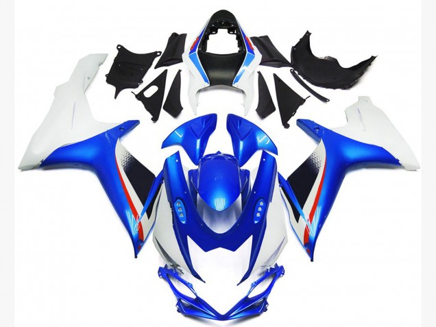 Online 2011-2020 Suzuki GSXR 600-750 Fairings - Deep Blue and Gloss White Style