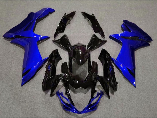 Online 2011-2020 Suzuki GSXR 600-750 Fairings - Gloss Black and Aqua Blue