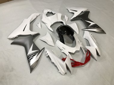 Online 2011-2020 Suzuki GSXR 600-750 Fairings - Gloss White and Matte Silver