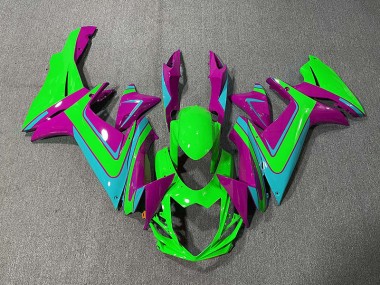 Online 2011-2020 Suzuki GSXR 600-750 Fairings - Green Light Blue and Magenta