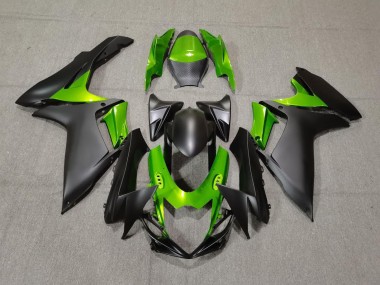 Online 2011-2020 Suzuki GSXR 600-750 Fairings - Matte Black and Green