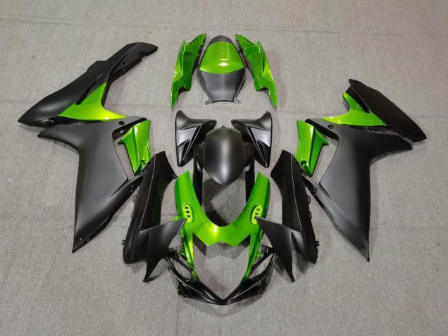 Online 2011-2020 Suzuki GSXR 600-750 Fairings - Matte Black and Green Online 2011-2020 Suzuki GSXR 600-750 Fairings - Matte Black and Green
