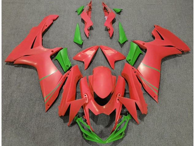Online 2011-2020 Suzuki GSXR 600-750 Fairings - Matte Grapefruit Red & Green Online 2011-2020 Suzuki GSXR 600-750 Fairings - Matte Grapefruit Red & Green