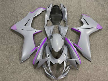 Online 2011-2020 Suzuki GSXR 600-750 Fairings - Matte Nardo Gray & Purple Accents