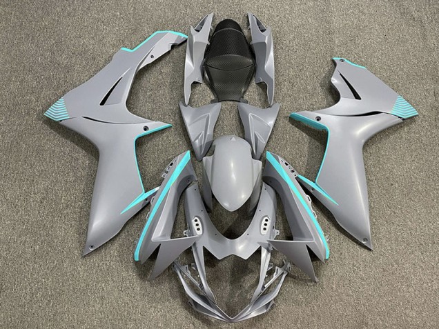 Online 2011-2020 Suzuki GSXR 600-750 Fairings - Matte Nardo Gray & Teal Accents Online 2011-2020 Suzuki GSXR 600-750 Fairings - Matte Nardo Gray & Teal Accents