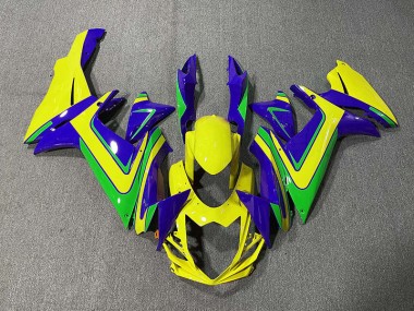 Online 2011-2020 Suzuki GSXR 600-750 Fairings - Orange Green and Blue