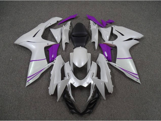Online 2011-2020 Suzuki GSXR 600-750 Fairings - Pearl White and Purple