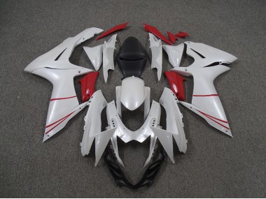 Online 2011-2020 Suzuki GSXR 600-750 Fairings - Pearl White and Red