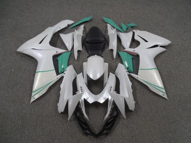 Online 2011-2020 Suzuki GSXR 600-750 Fairings - Pearl White and T Blue