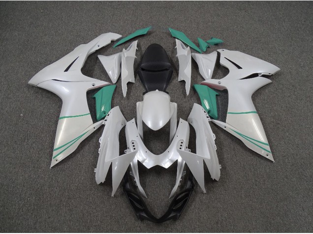 Online 2011-2020 Suzuki GSXR 600-750 Fairings - Pearl White and T Blue Online 2011-2020 Suzuki GSXR 600-750 Fairings - Pearl White and T Blue