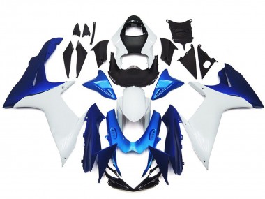 Online 2011-2020 Suzuki GSXR 600-750 Fairings - Plain White and Blue Style Kit