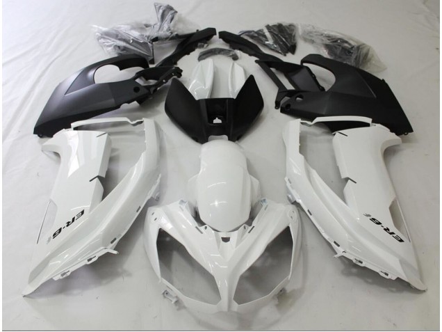 Online 2012-2016 Kawasaki Ninja 650R Fairings - Black and White Online 2012-2016 Kawasaki Ninja 650R Fairings - Black and White