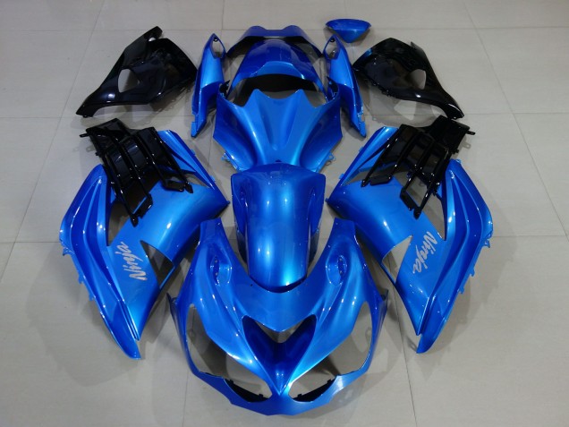 Online 2012-2019 Kawasaki ZX14R Fairings - Vibrant Blue & Gloss Black Online 2012-2019 Kawasaki ZX14R Fairings - Vibrant Blue & Gloss Black