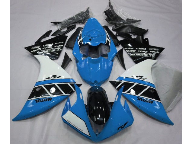 Online 2013-2014 Yamaha R1 Fairings - Gloss Light Blue White and Black