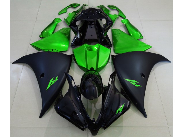 Online 2013-2014 Yamaha R1 Fairings - Matte Black and Green Online 2013-2014 Yamaha R1 Fairings - Matte Black and Green