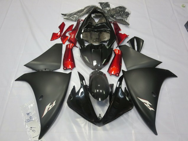 Online 2013-2014 Yamaha R1 Fairings - Matte Black Red Online 2013-2014 Yamaha R1 Fairings - Matte Black Red