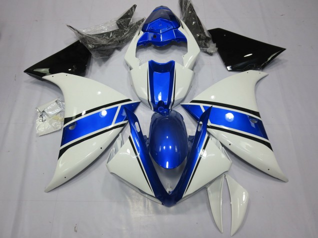 Online 2013-2014 Yamaha R1 Fairings - White and Blue Design Online 2013-2014 Yamaha R1 Fairings - White and Blue Design